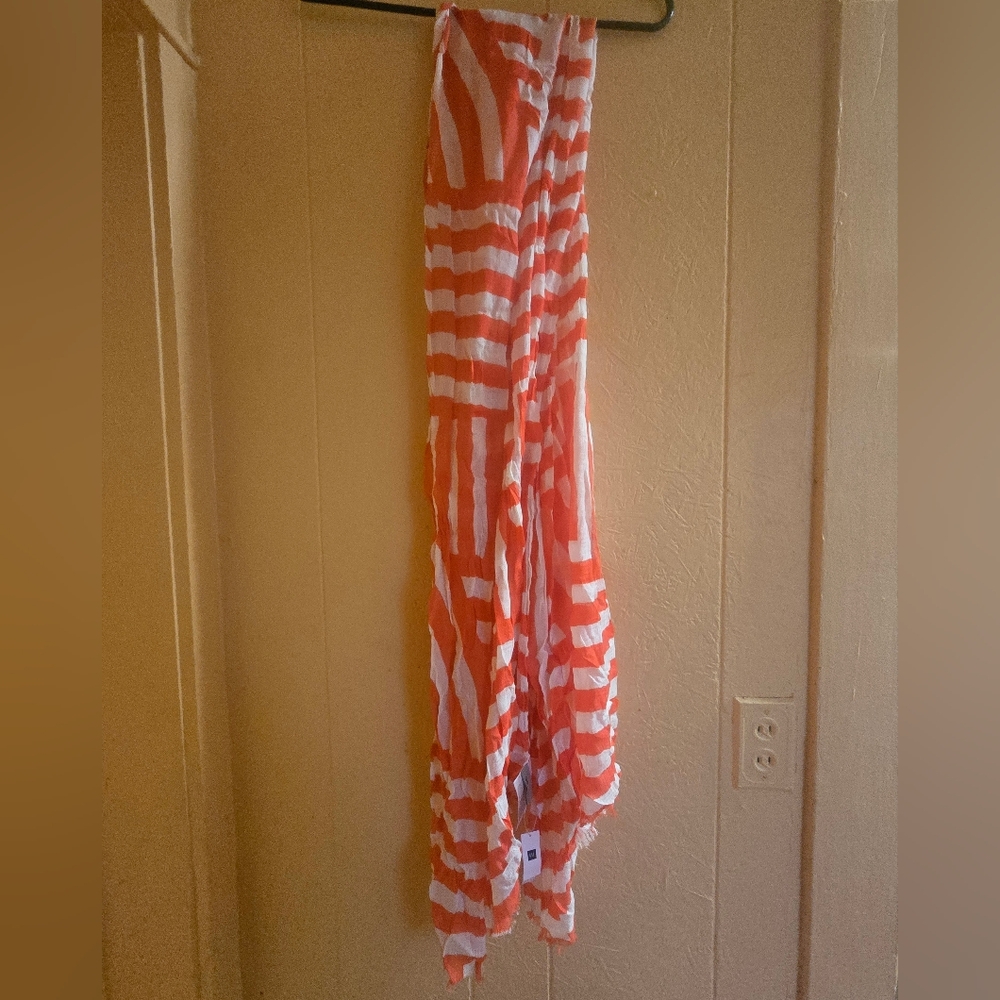 Orange/White Striped Gap Scarf